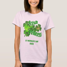 Girls Dia de São Patrício Irish Princess T Shirt