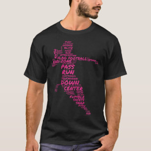 Camiseta Girls Flag Football Player Word Art Typografia