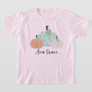Camiseta Girls Floral Pumpkin Trio Personalizado