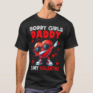 Camiseta Girls Funny Joke Daddy Is My Valentine Dabbing Hea