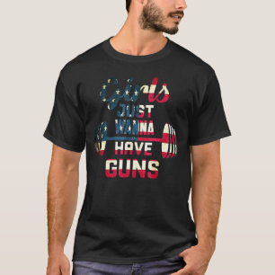 Camiseta Girls Guns Barbell Workout Ness Ajustado