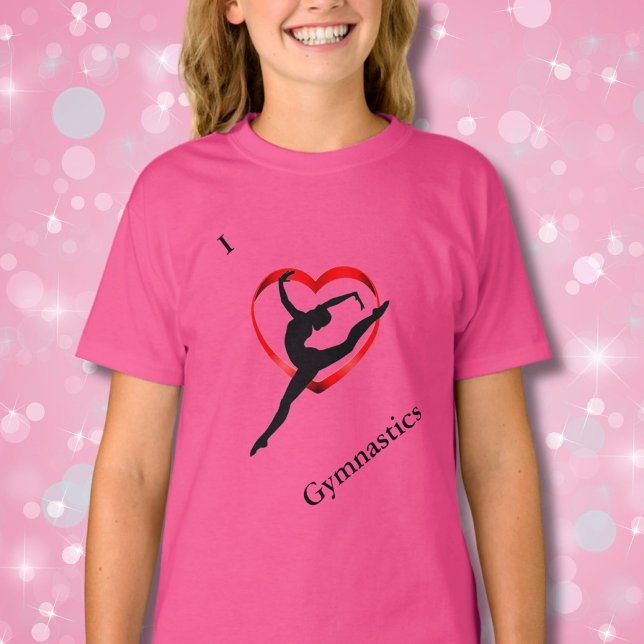Camiseta Girls Gymnast Heart (Criador carregado)