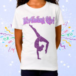 Camiseta Girls Gymnastics Birthday Girl T Shirt<br><div class="desc">Raparigas Gymnastics Birthday Girl T-Shirt - diz "Birthday Girl" em letra decorativa de rico,  tem uma ginasta roxa cintilante fazendo uma habilidade de 'kickover' de torcida!</div>