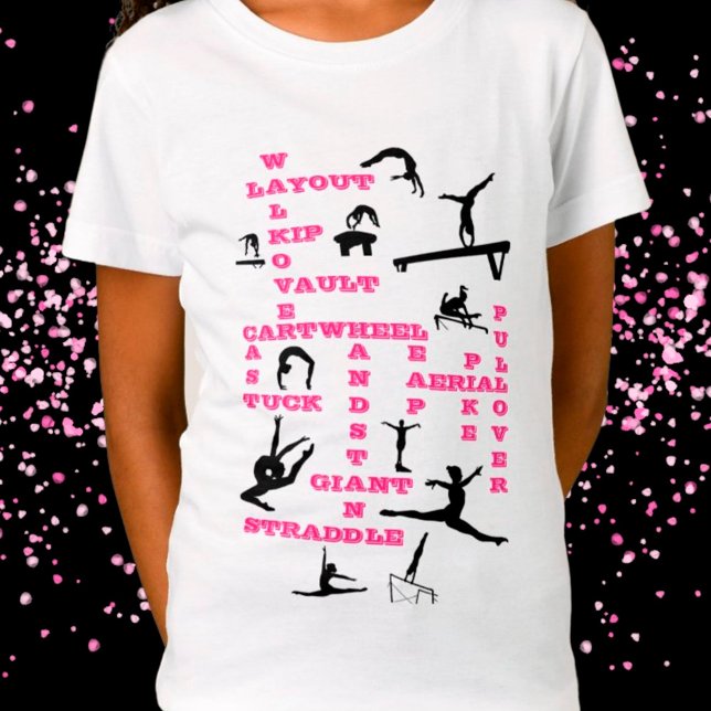 Camiseta Girls Gymnastics Habilita Palavras Cruzadas (Criador carregado)