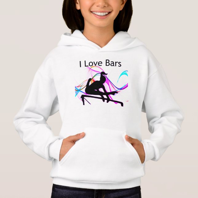 Camiseta Girls Gymnastics I Love Bares Gymnast Hoodie (Frente)