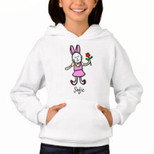 Girls Hoodie com Trabalho de arte de Coelho Origin