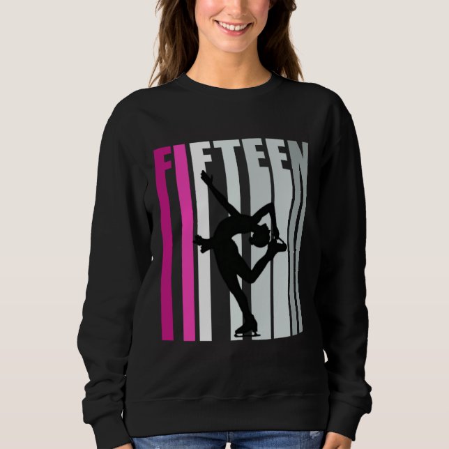 Camiseta Girls Ice Skating Birthday 15th Ice Skater Queen F (Frente)