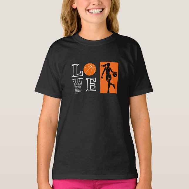 Camiseta Girls Love Basketball, Basketball Player         (Frente)