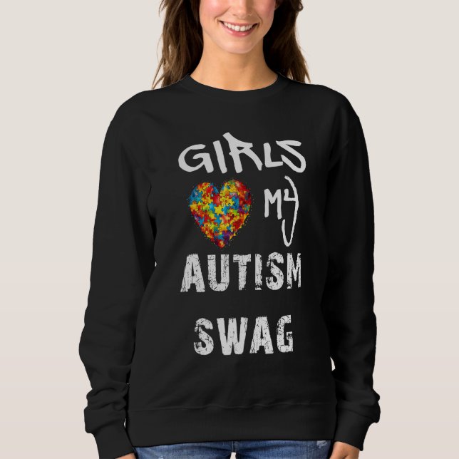 Camiseta Girls Love My Autism Swag  Autistic Boy Awareness (Frente)