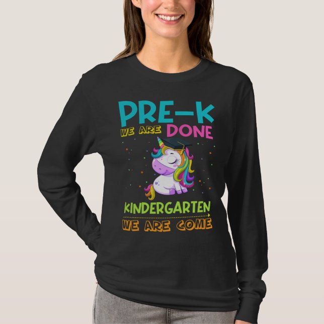 Camiseta Girls Pre-K Graduation Magical Unicorn (Frente)