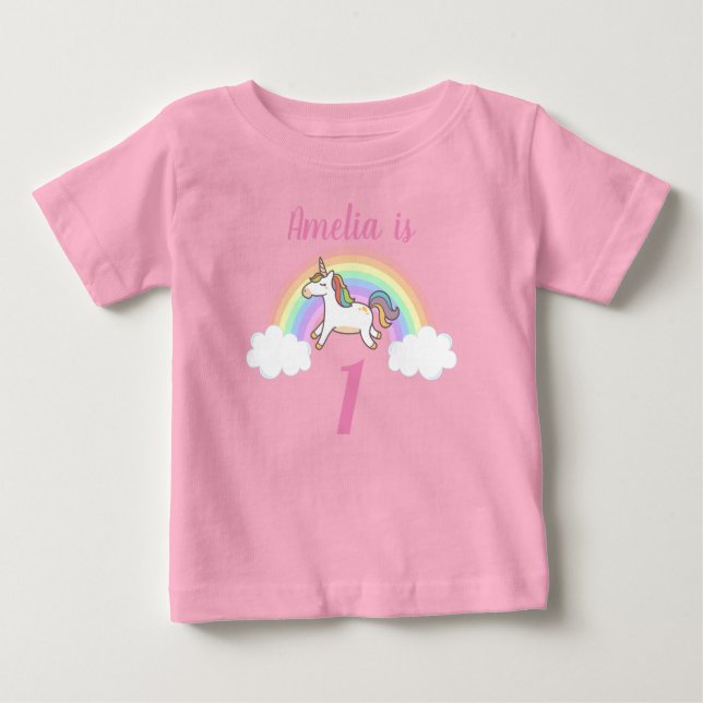 Camiseta Girls - primeiro aniversario de Nomes Personalizad (Frente)