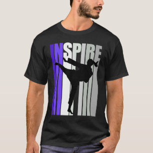 Camiseta Girls Purple Karate Aniversário Retro Graphiri