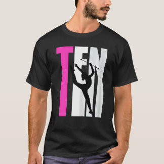 Camiseta Girls Rhythmic Gymnastics 10th Birthday Baton Twir
