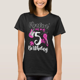 Camiseta Girls Rockstar Birthday Rock Star Themed Guitar 5t
