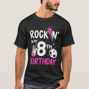 Camiseta Girls Rockstar Birthday Rock Star Themed Guitar 8t