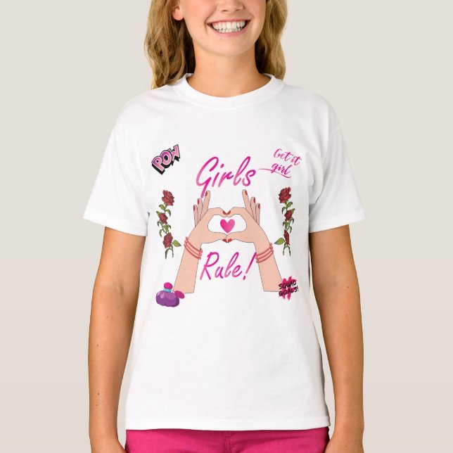 Camiseta Girls Rule Ruffle T Shirt (Frente)