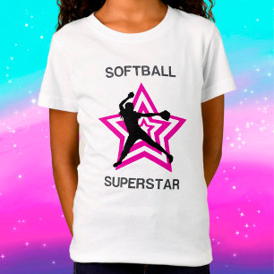 Camiseta Girls Softball Superstar Pitcher