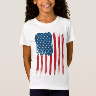 Camiseta Girls T-Shirt-Patriotic Flag