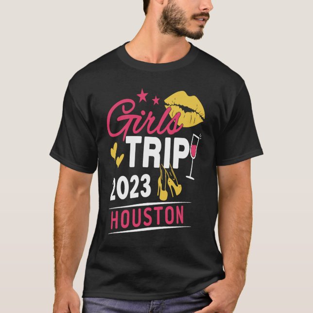 Camiseta Girls Trip 2023 Houston Weekend Travel Group Match (Frente)