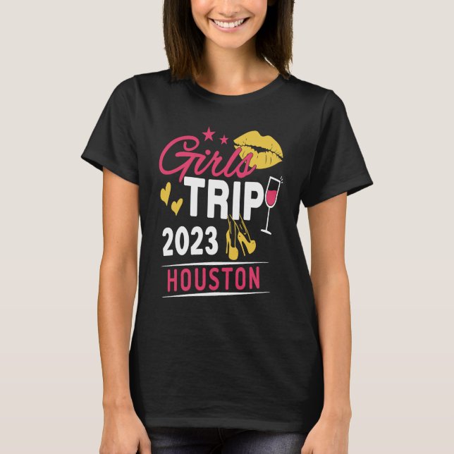 Camiseta Girls Trip 2023 Houston Weekend Travel Group Match (Frente)