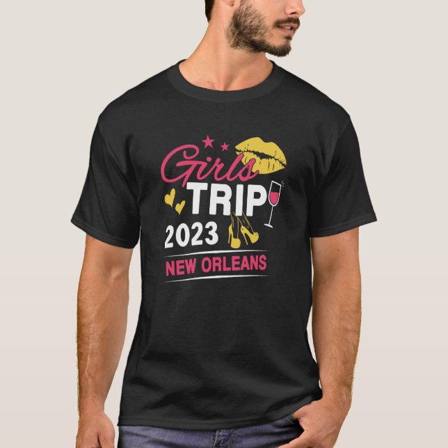 Camiseta Girls Trip 2023 New Orleans Weekend Travel Group M (Frente)