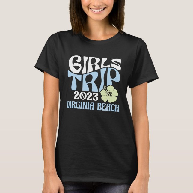 Camiseta Girls Trip 2023 Virginia Beach Beach Destination R (Frente)