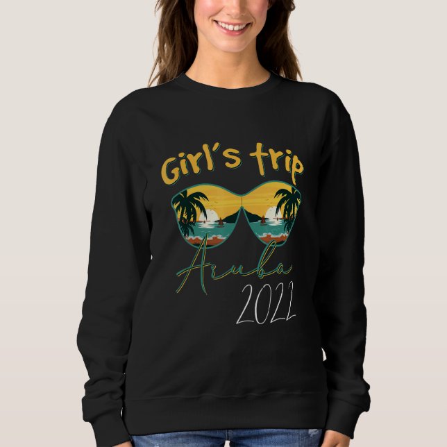 Camiseta Girls Trip Aruba 2022 Sunglass Summer Matching G (Frente)