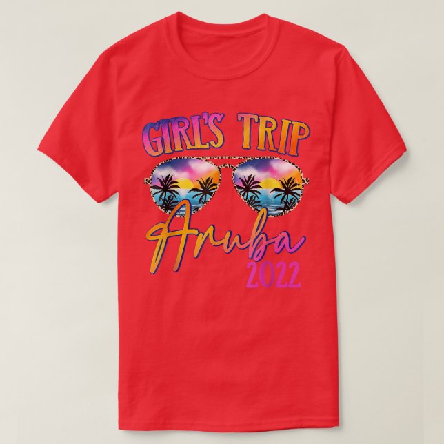 Camiseta Girls Trip Aruba 2022 Sunglasses Summer Matching G (Frente do Design)