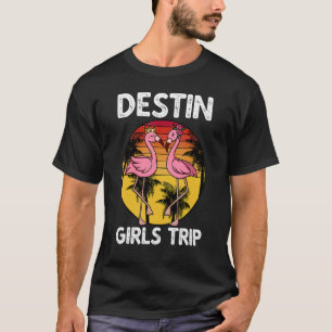 Camiseta Girls Trip Beach Vacing Flamingo Viagem ao ar livr