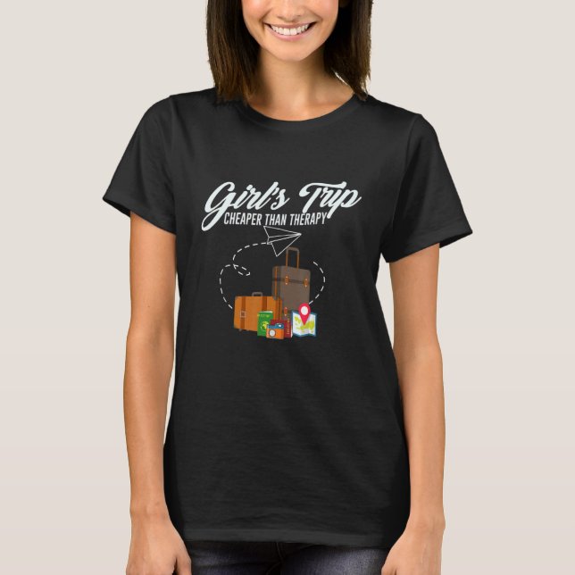 Camiseta Girls & Trip Cheaper Than a Therapy 2022 High Heel (Frente)