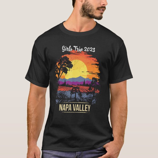 Camiseta Girls Trip Napa Valley 2023 Vineyard Retro (Frente)