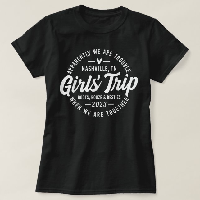 Camiseta Girls Trip Nashville 2023 - Bachelorette Weekend P (Frente do Design)
