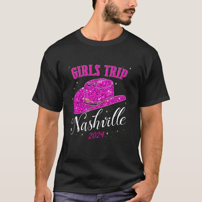 Camiseta Girls Trip Nashville 2024 For Womens Weekend Birth (Frente)