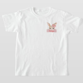 Camiseta Girls Watercolor Pocket Pink Easter Bunny