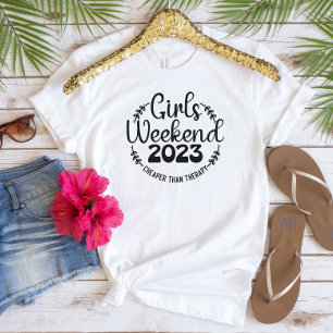 Camiseta Girls Weekend 2023 Text Color Personalizável T-Shi