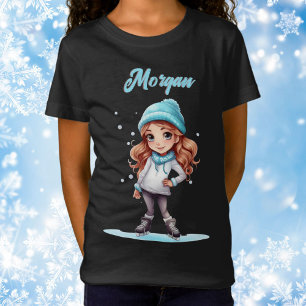 Camiseta Girls Winter Ice Skate Figura Skate Personalizado