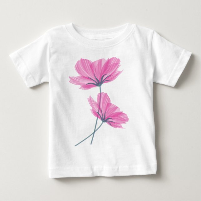 Camiseta Girly Bonita Delicar Bonito Flor Rosa Desenho (Frente)
