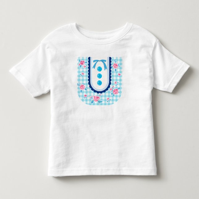 Camiseta Girly gingham check pattern with cute ribbon (Frente)