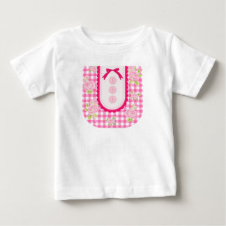Camiseta Girly gingham check pattern with cute ribbon