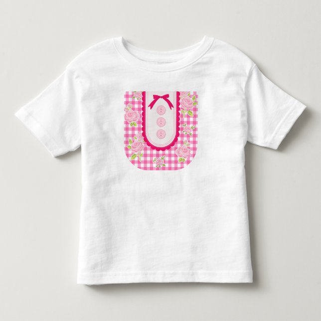 Camiseta Girly gingham check pattern with cute ribbon (Frente)