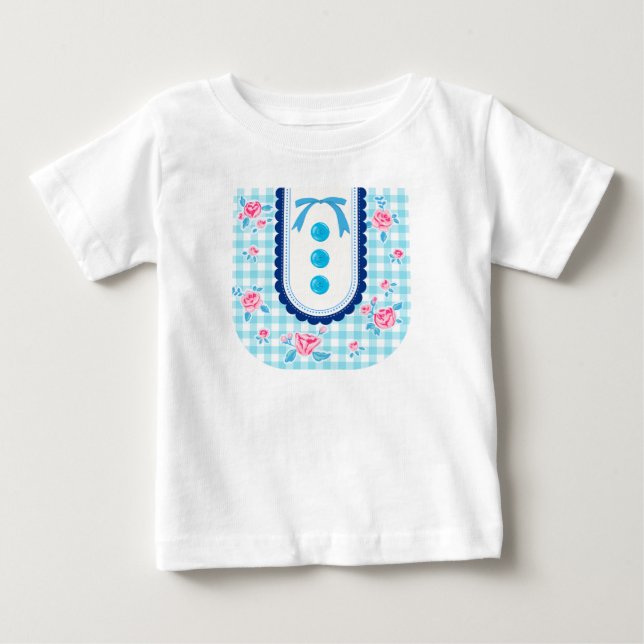 Camiseta Girly gingham check pattern with cute ribbon (Frente)