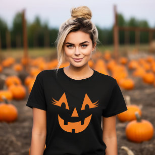 Camiseta Girly Jack O Lanterna Pumpkin Face Halloween