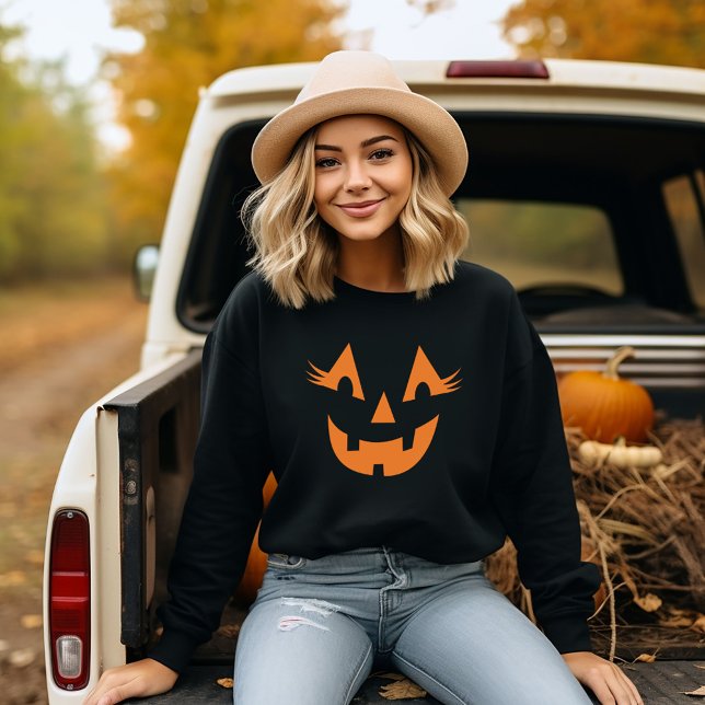 Camiseta Girly Jack O Lanterna Pumpkin Face Halloween (Criador carregado)