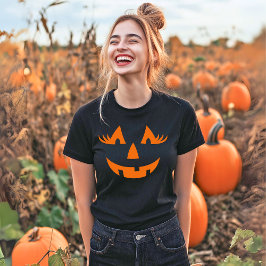 Camiseta Girly Jack O Lanterna Pumpkin Face Halloween