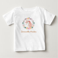 Girly Pink Unicorn Floral Greenery