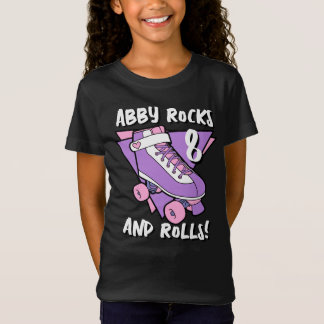 Camiseta Girly Purple Roller Nome do Skate 8º Aniversário