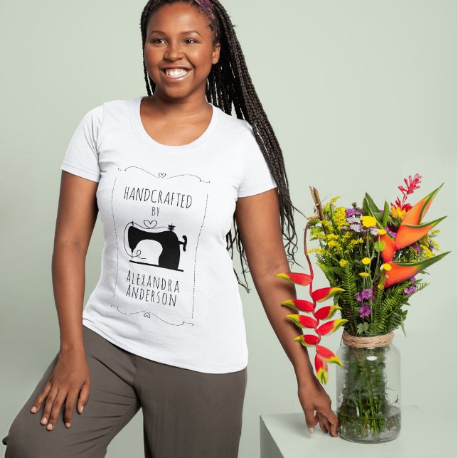 Camiseta Girly Vintage Sewing Machine Hand Craft Minimal (Girly Vintage Sewing Machine Hand Craft Minimal T-Shirt)