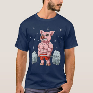 Camiseta Giro De Malhação De Elevação De Pesos Dos Porcos P