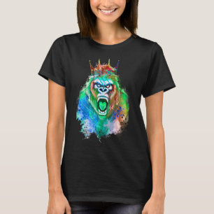 Camiseta Giro de Trabalho da Besta Colorida Colorida do Rei