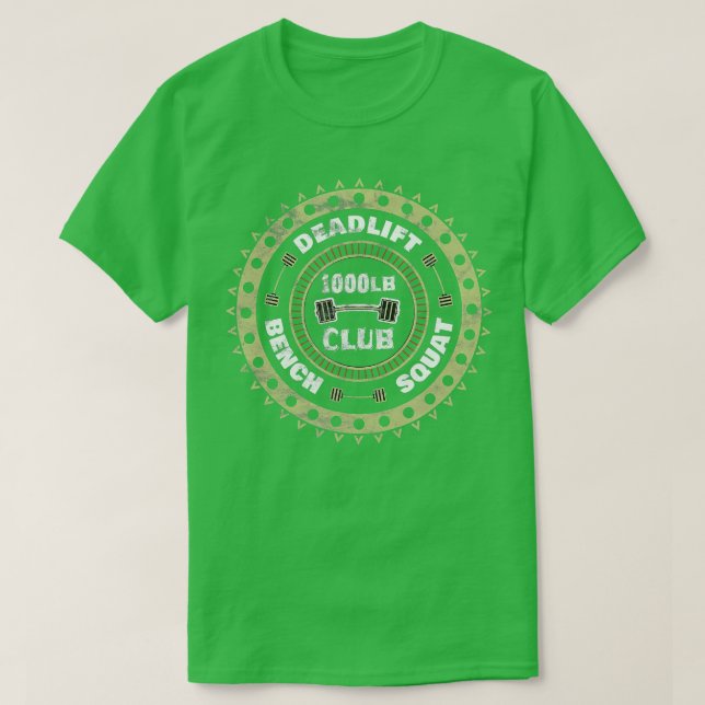 Camiseta Giro de Workout Club de 1000 Libras Em Difusão (Frente do Design)